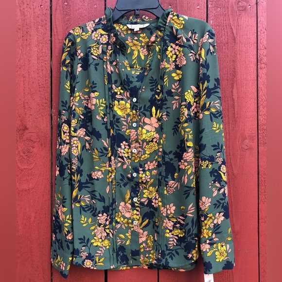 💚 NWT Nanette Lepore  Lora Button Down Top - Size Small 💚 - Picture 2 of 9